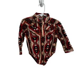 Wrangler Aztec Western Pearl Snap One Piece Baby Size 18 Months Cotton